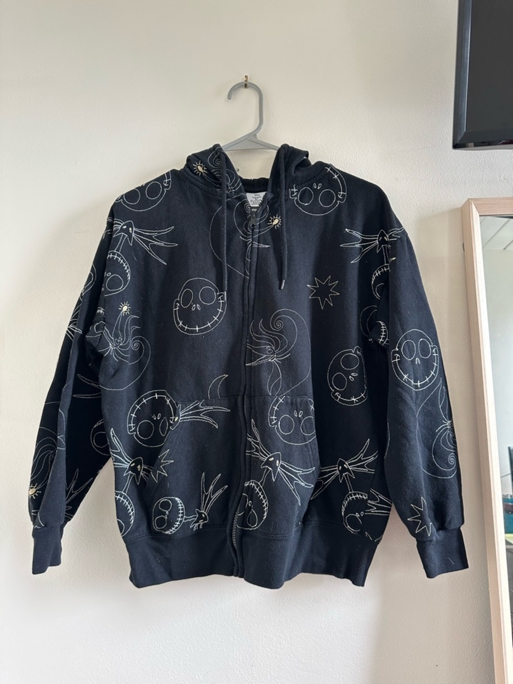 Disney Nightmare Before Christmas Embroidered Zip Up Jacket Hoodie